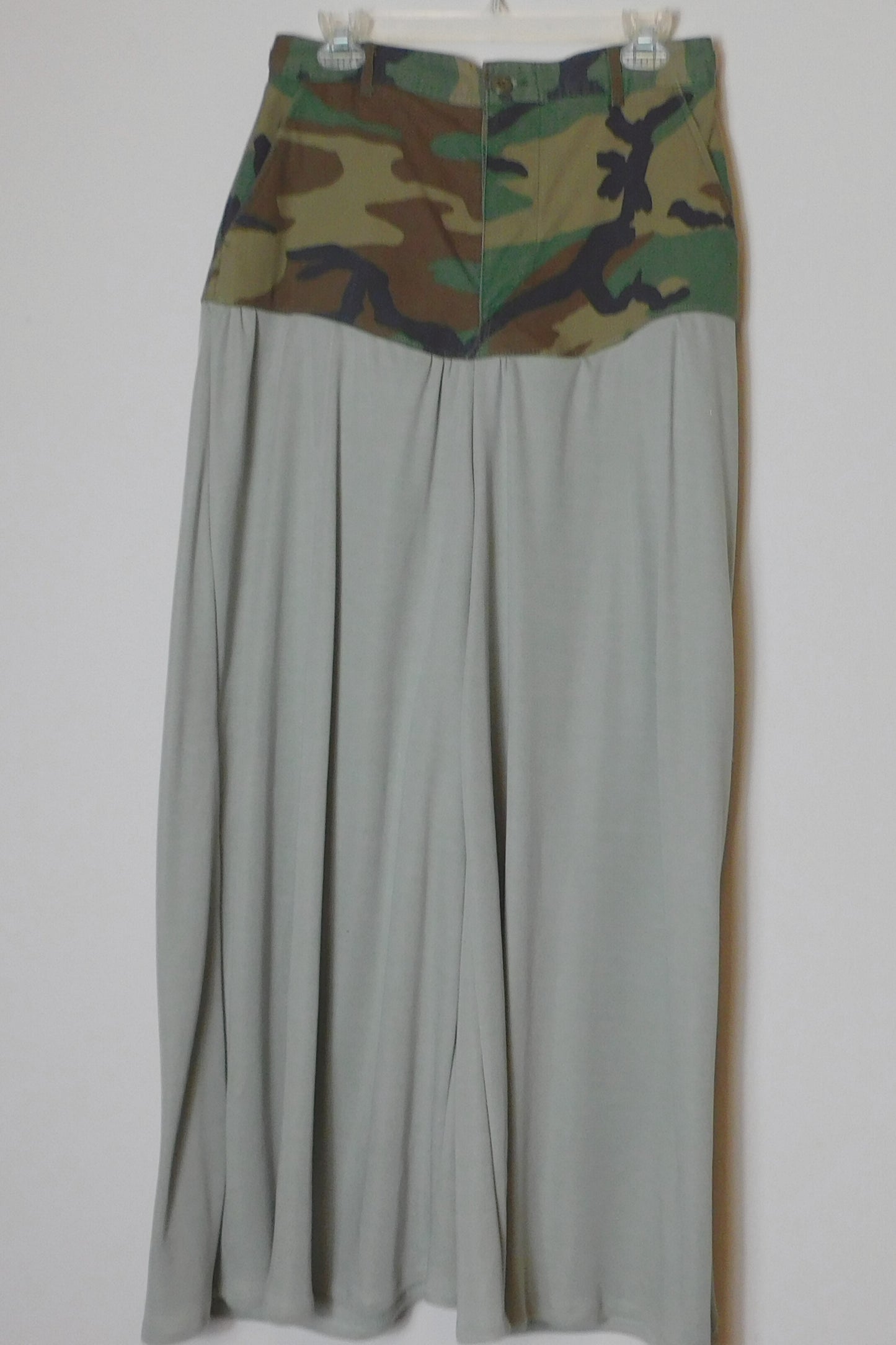 SOLDIER OF FORCE x Sew Lovely With Grace Waist Deep Wide Leg Camo Pants