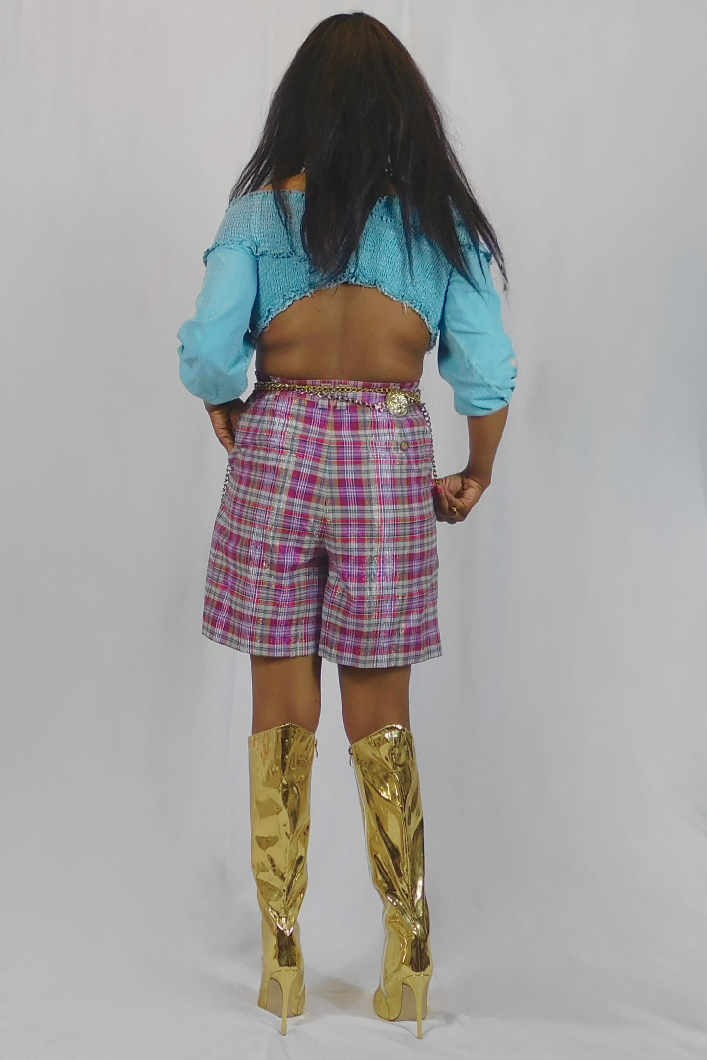 Glam In Plaid Liz Wear Plaid Shorts