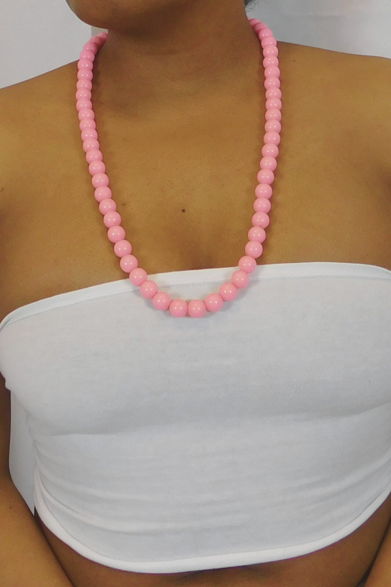 Pink Is The New Black Bead Necklace