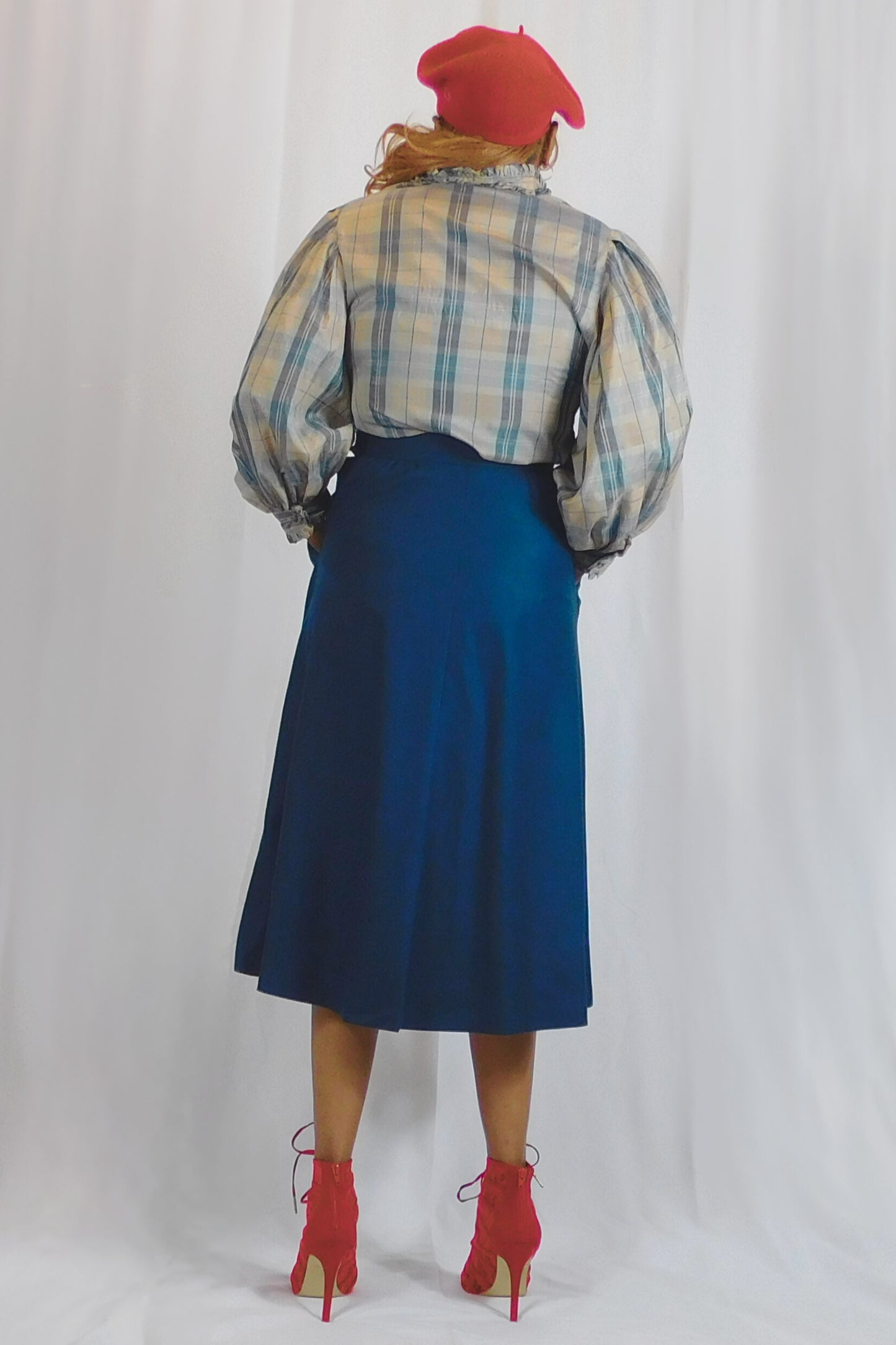 Very Cute, Very Demure, Very Dior!  Christian Dior Plaid Balloon Sleeve Blouse