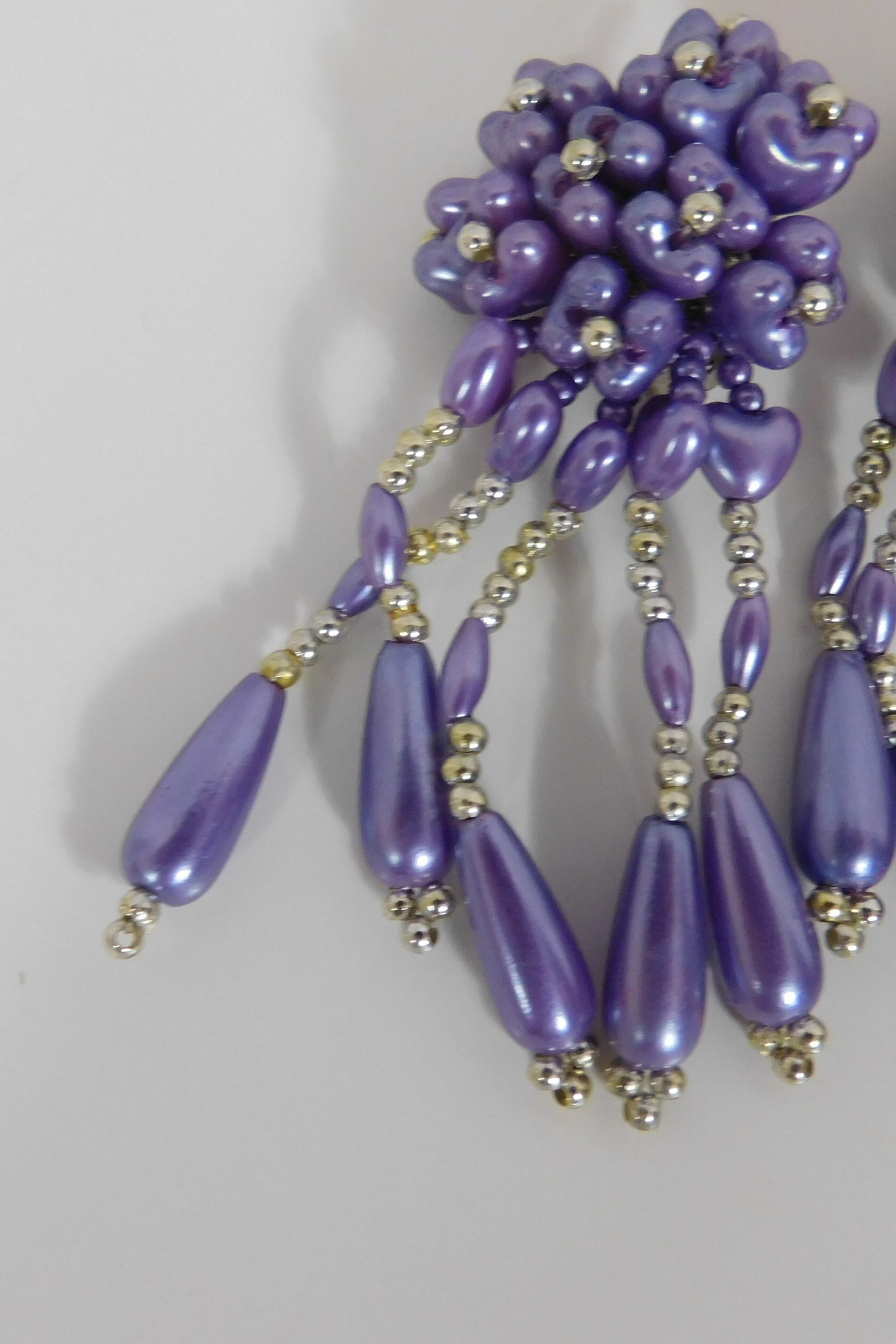 Dynasty Heart Lavender Statement Earrings