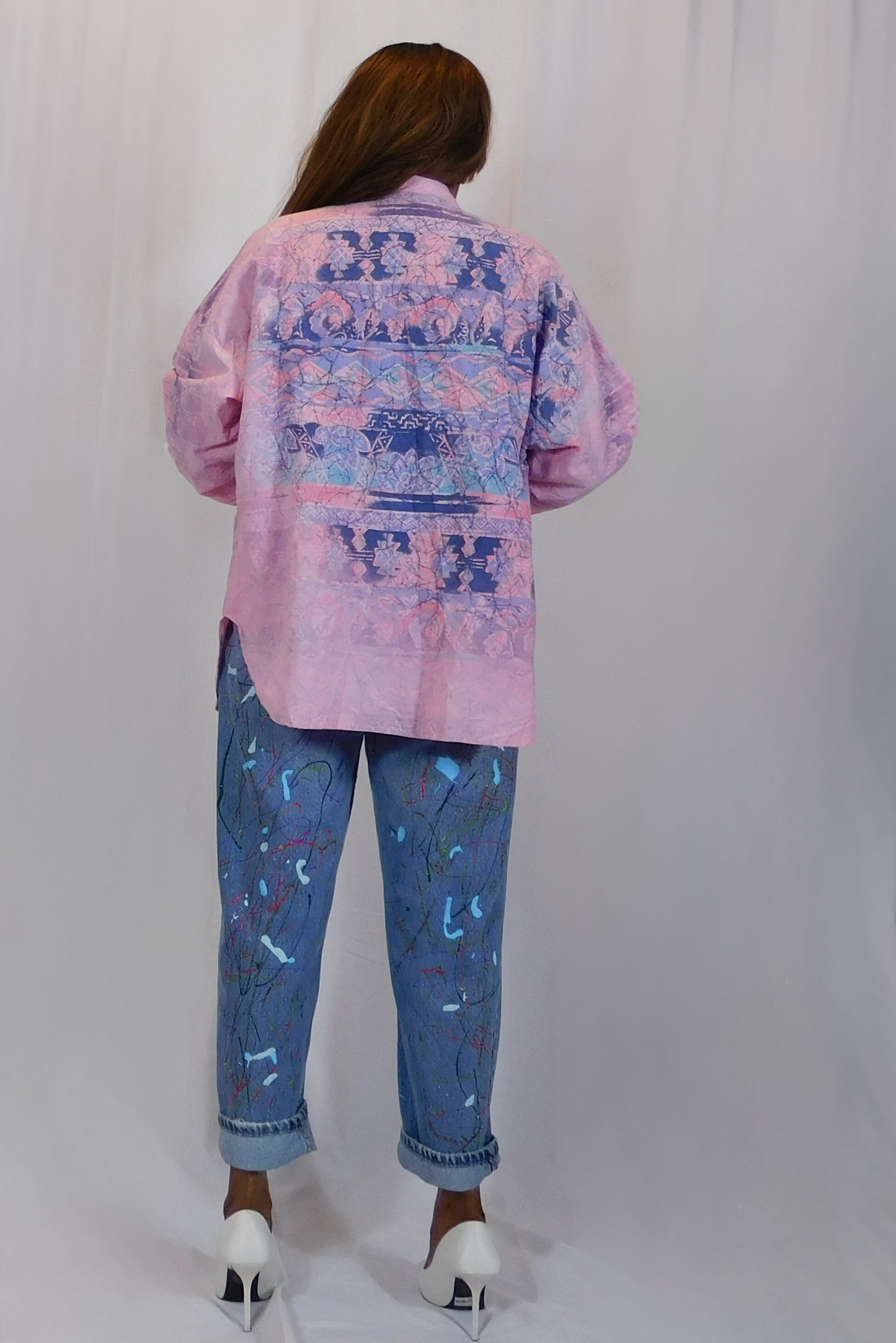 THE ARTIST COLLECTION Vintage Touche Paint Splatter Buttonup