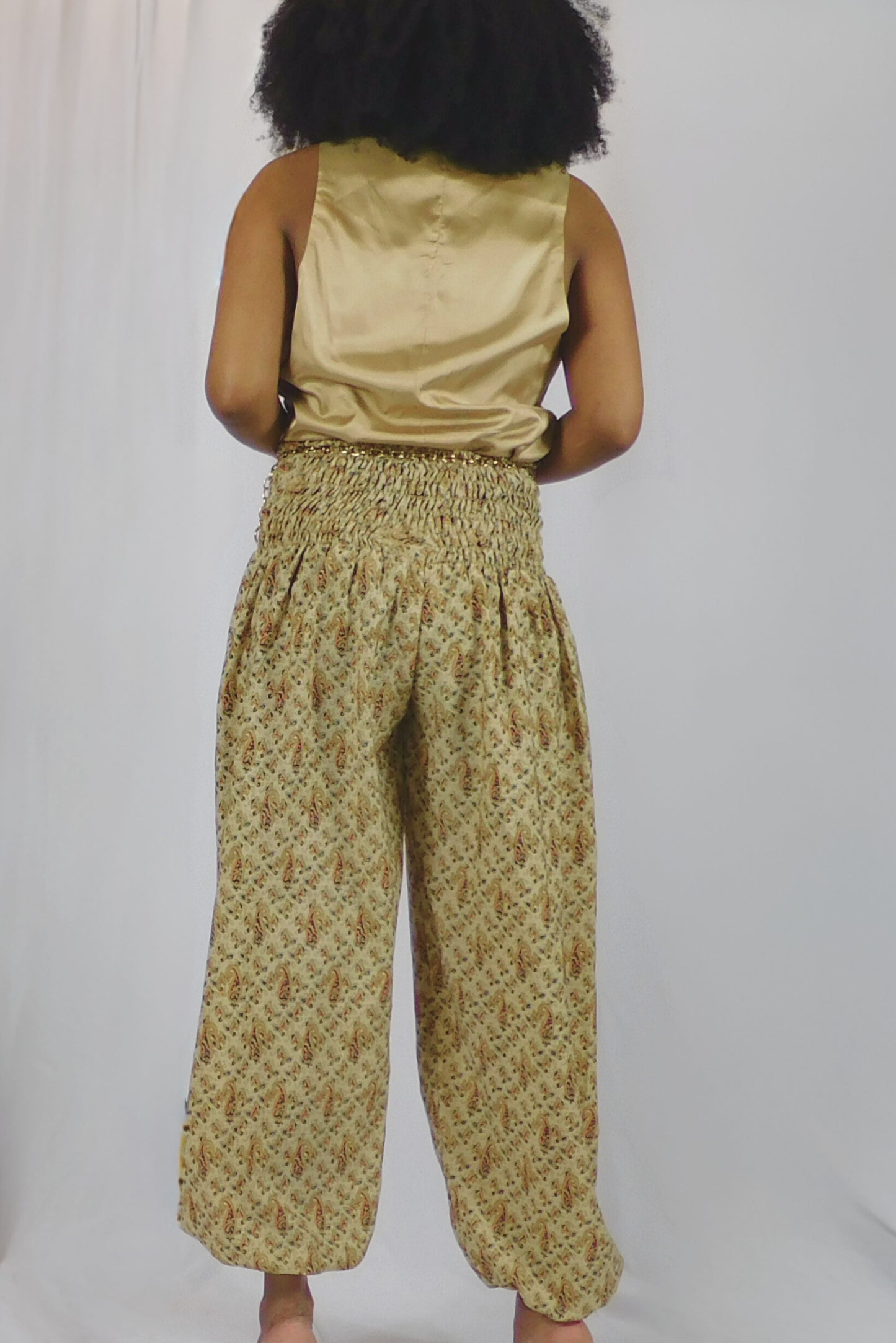 Genie In A Bottle Silk Paisley Harem Pants