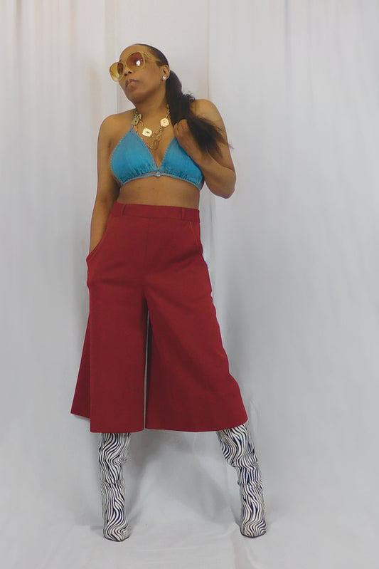 Coolin In My Culottes Burgundy Culottes