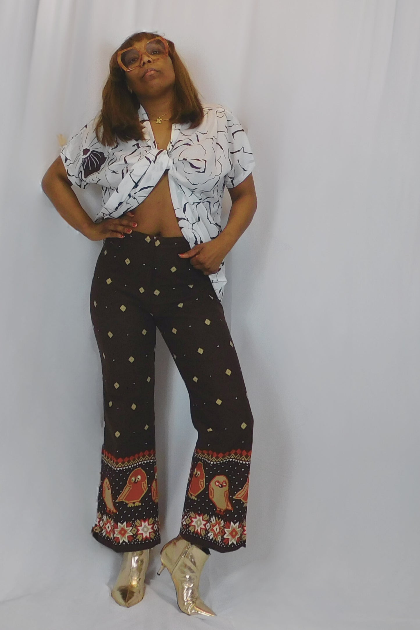 Wise As An Owl Flare Cropped Pant