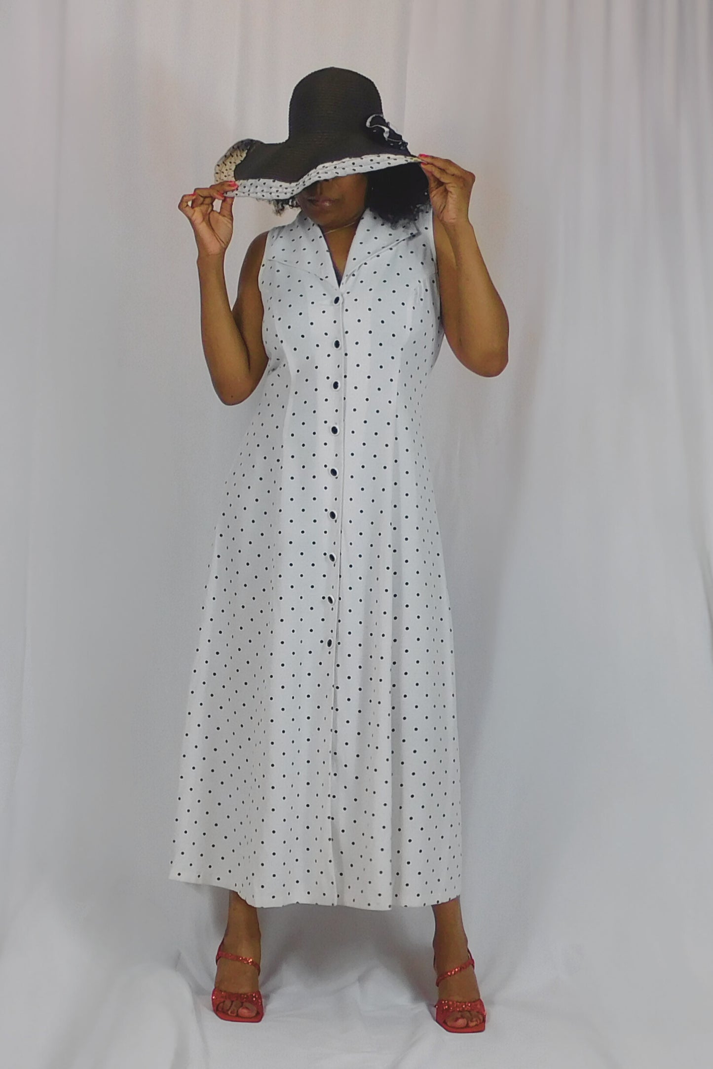 Pretty Woman! Dress Barn Polka Dot Maxi Dress