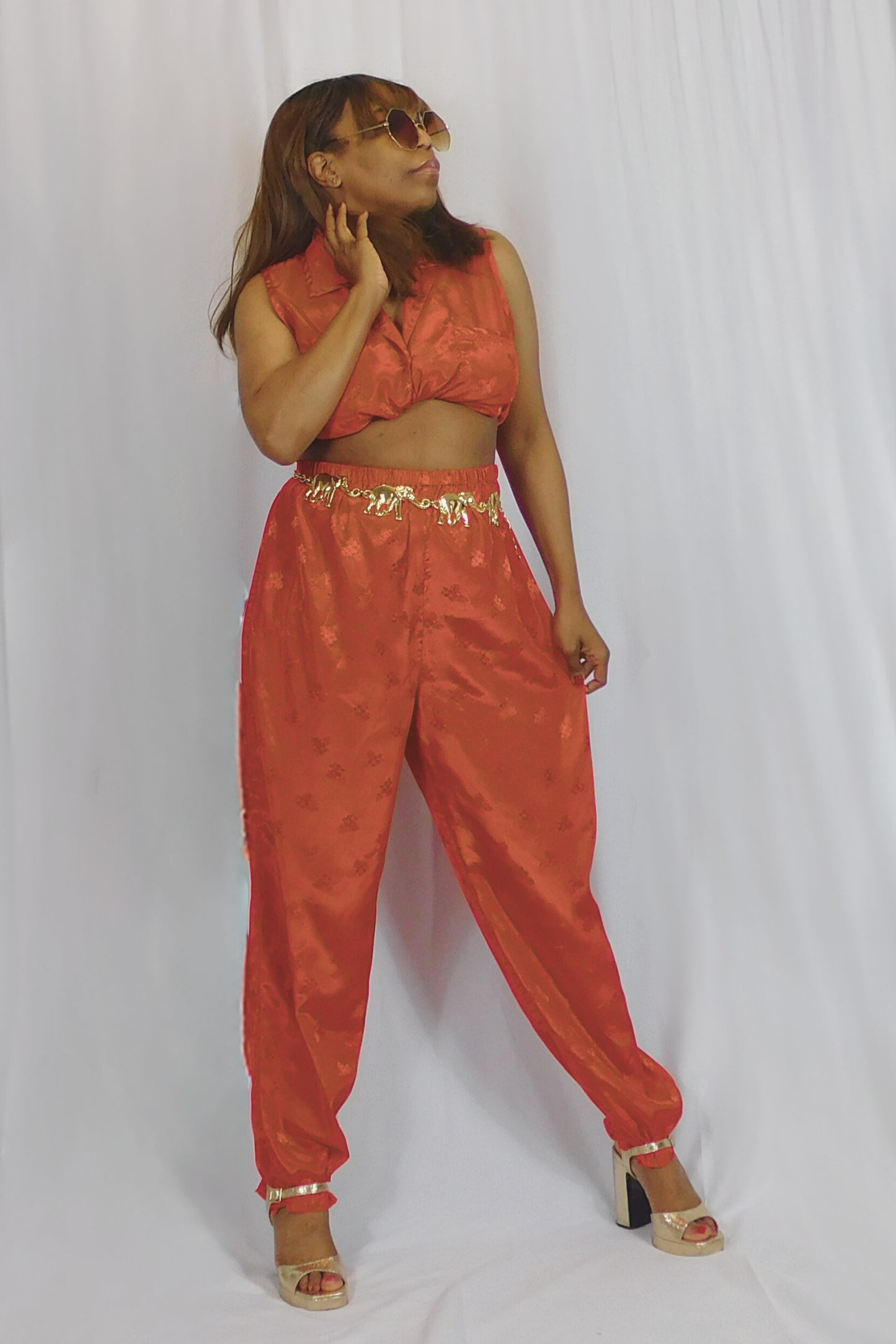 Cozy In Red Valerie Stevens Pant Set