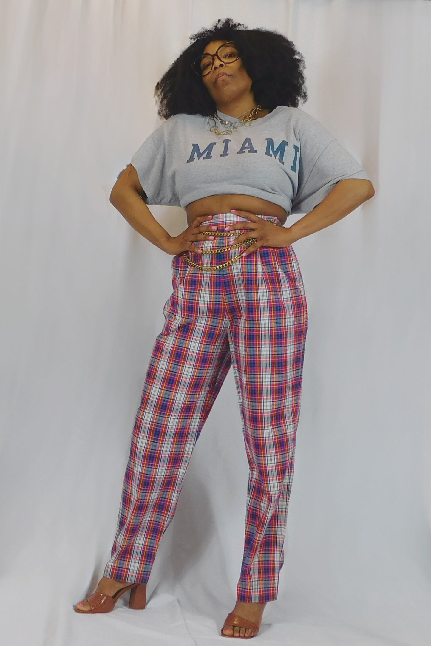 Golfer Chic Mode Plaid Pants