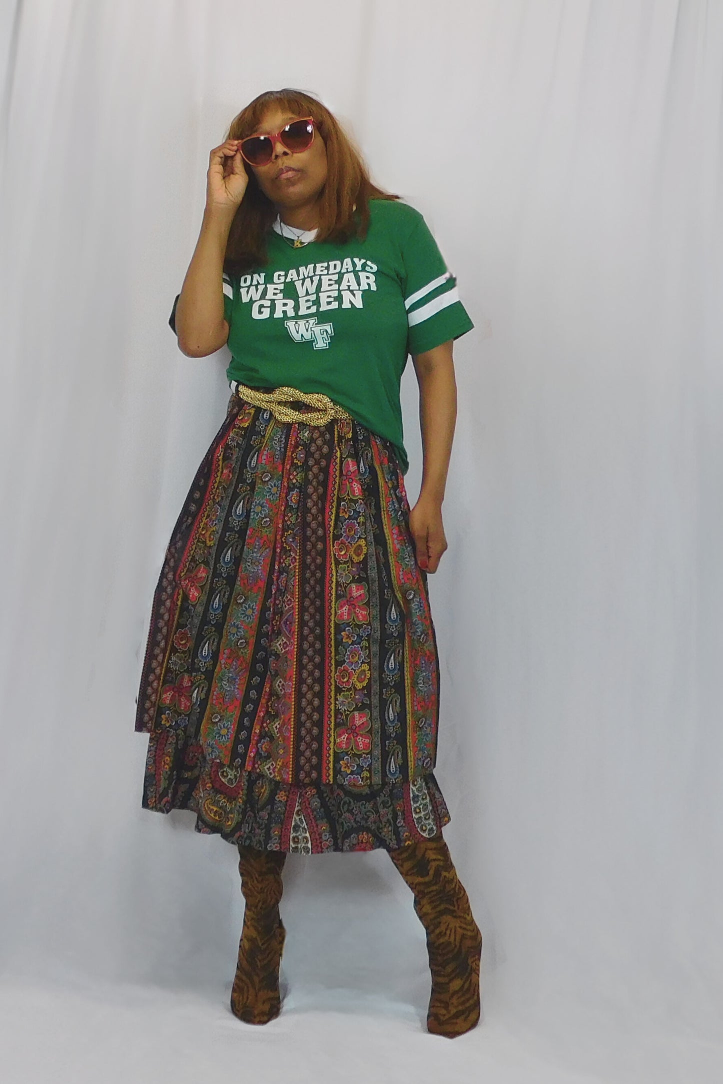 I'm A Boho Girlie Century Of Boston Midi Floral Layered Skirt