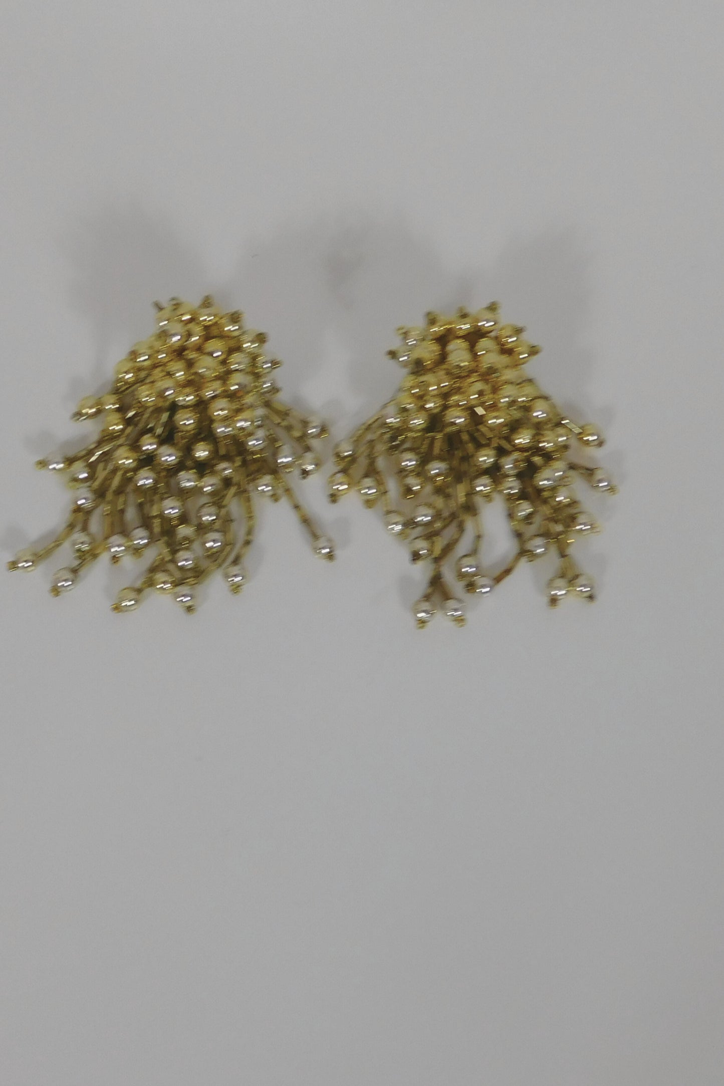 Golden Cluster Of Love Statement Earrings