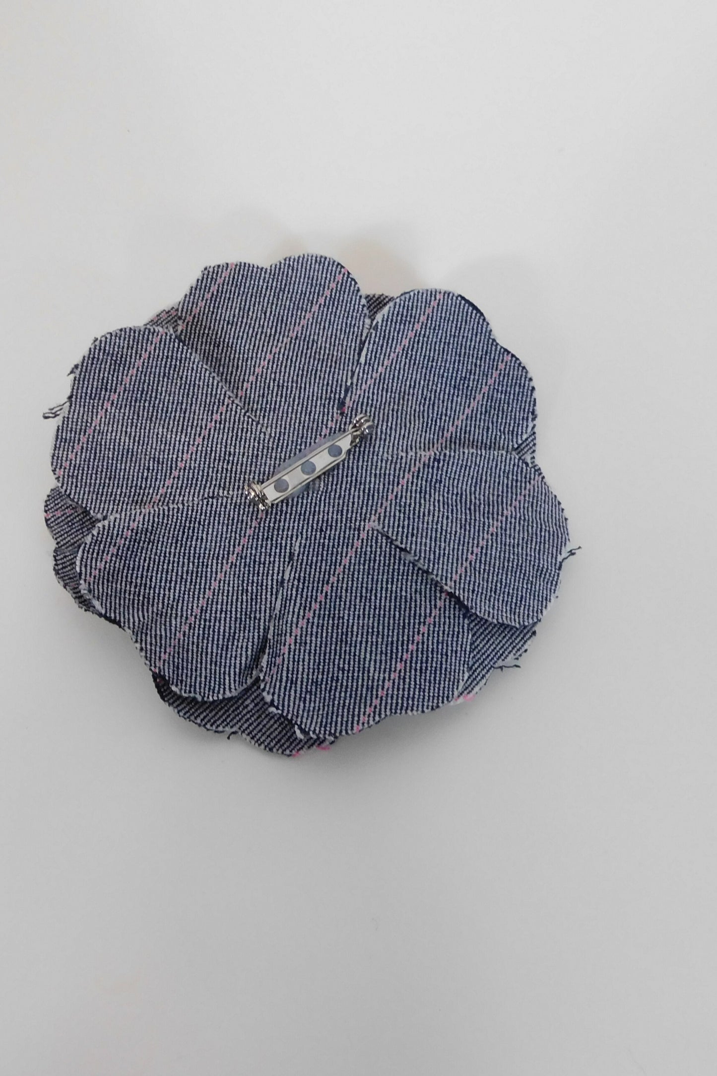 Everything's Better in Denim Floral Brooch