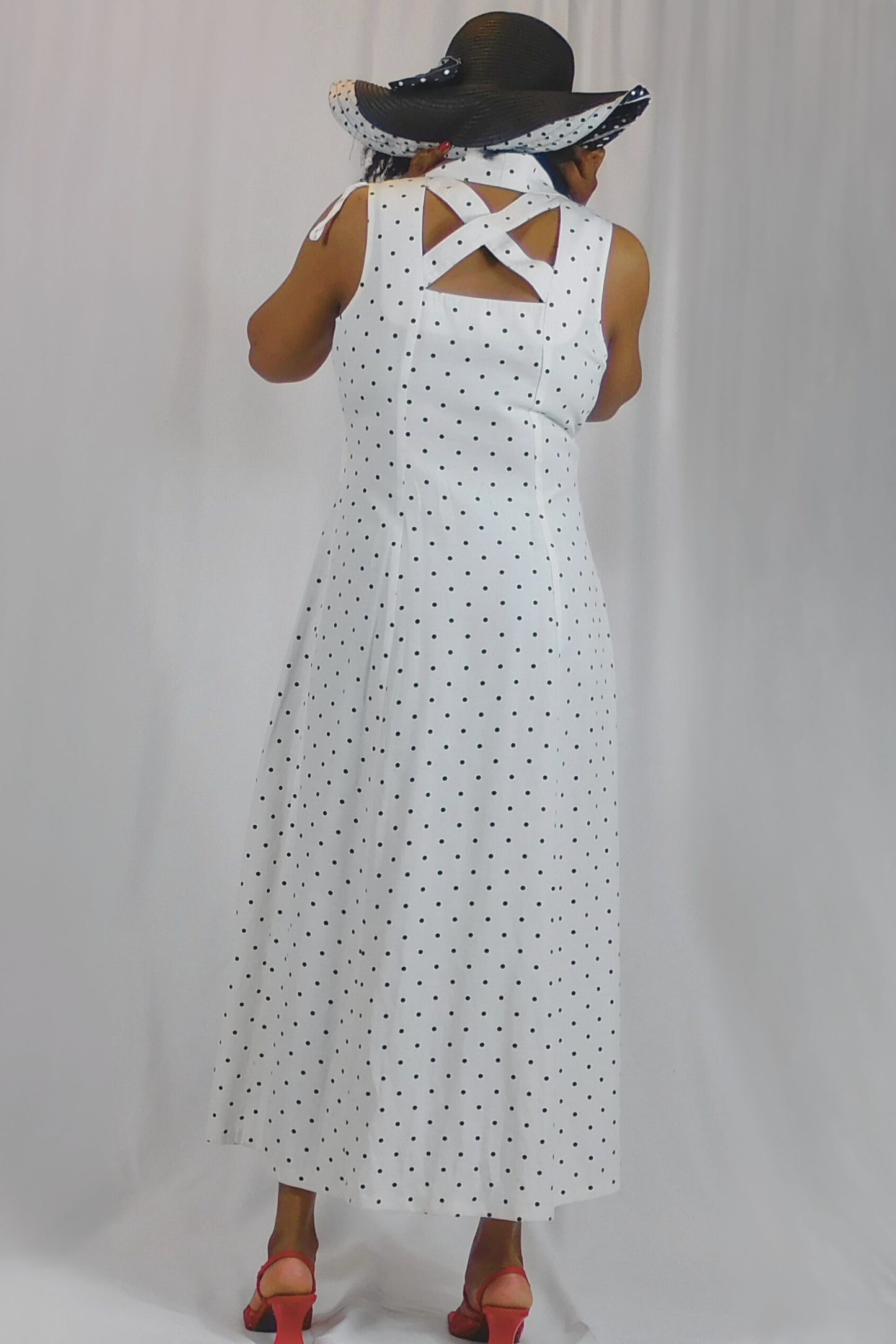 Pretty Woman! Dress Barn Polka Dot Maxi Dress