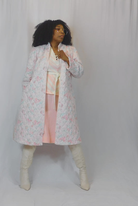 A Bed Of Flowers Miss Elaine Floral Quilted House Coat