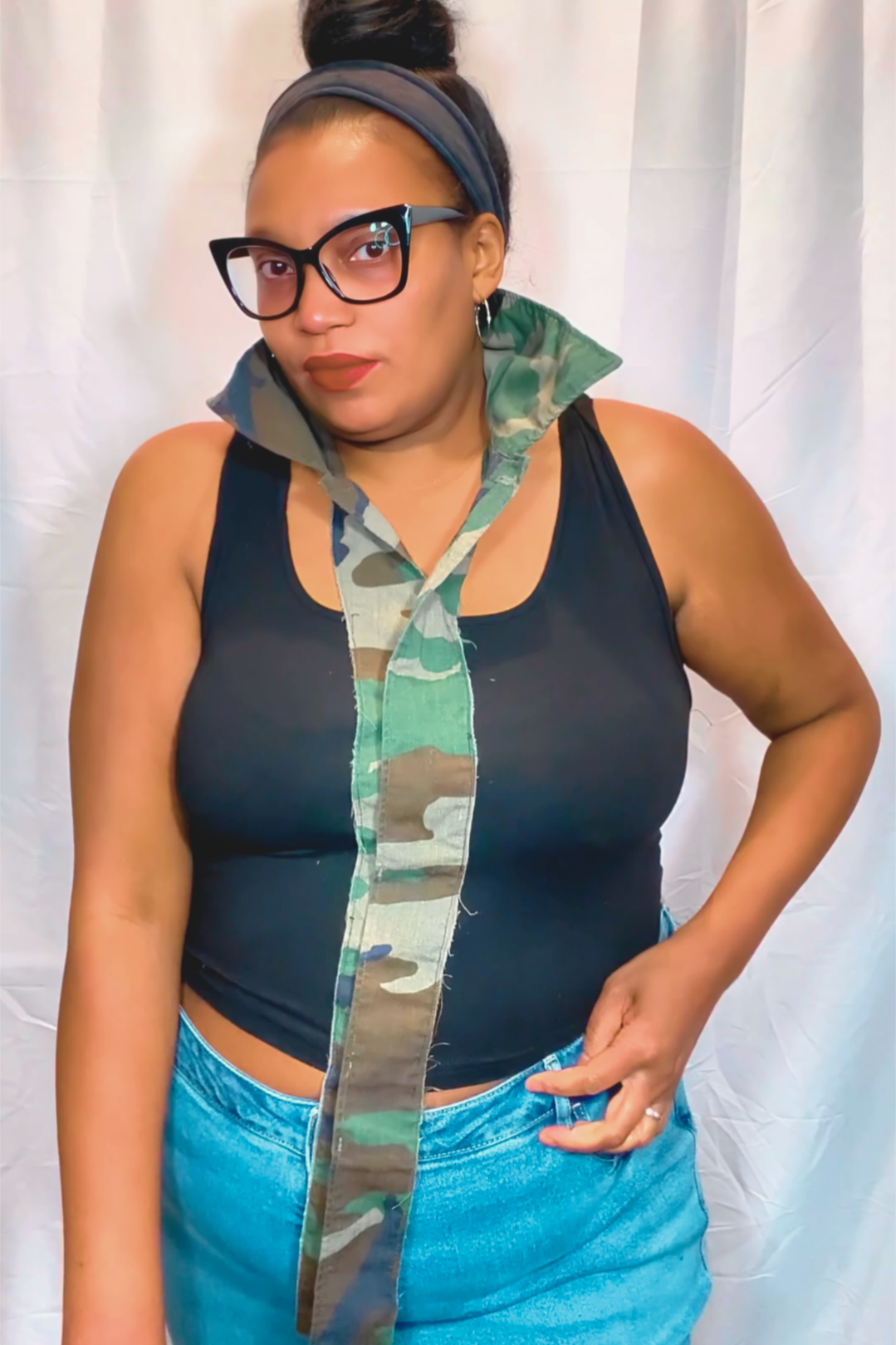 SOLDIER OF FORCE x B'Ok Media Life I Got Ya' Tank Tied Cropped Tank Top