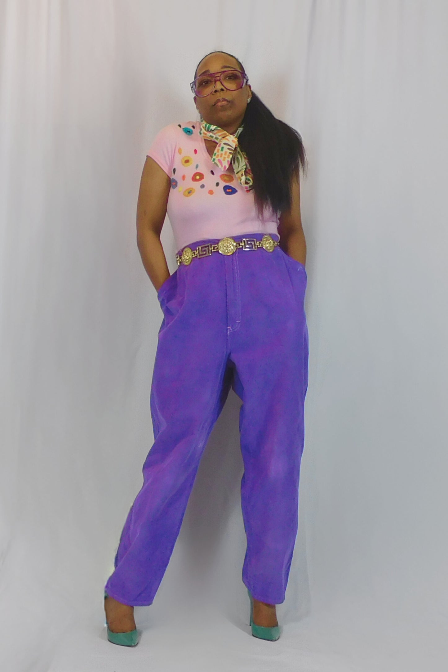 Purple Rain Wink Lane Hand Dyed Corduroy Pants