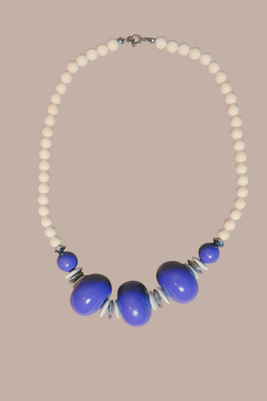 Purple and White Statement Necklace