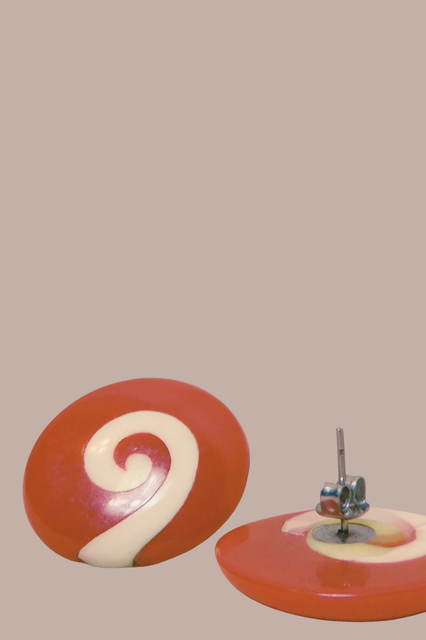 80s Red Swirl Earrings