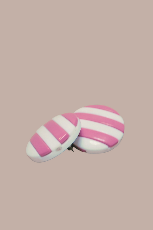 80s White and Purple Striped Earrings