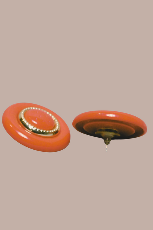 80s Red and Gold Statement Earrings