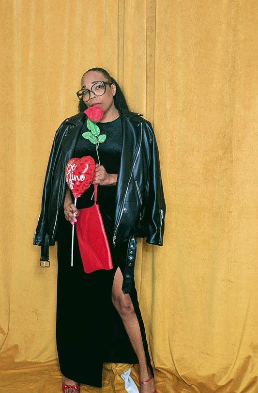 90s Kinda Love Long Velvet Dress With Mesh Detail