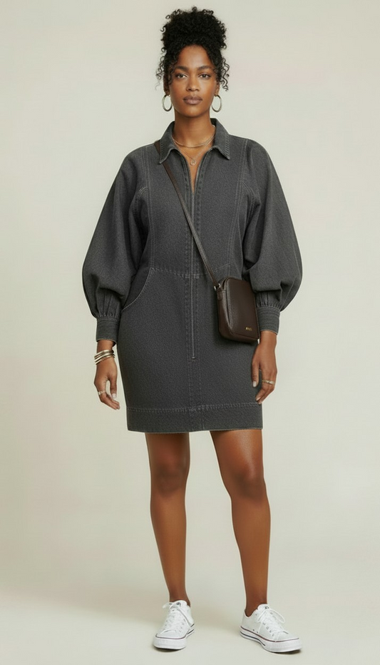 80s Alain Toussaint Denim Dress