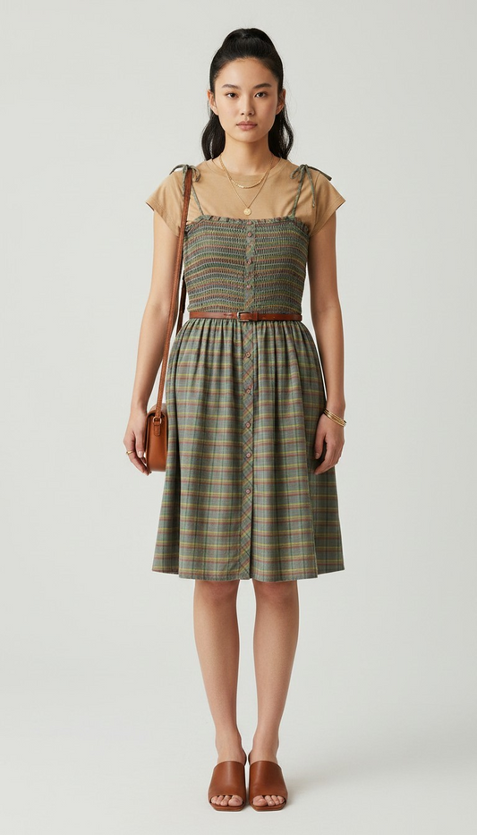70s We3 LTD Plaid Summer Dress