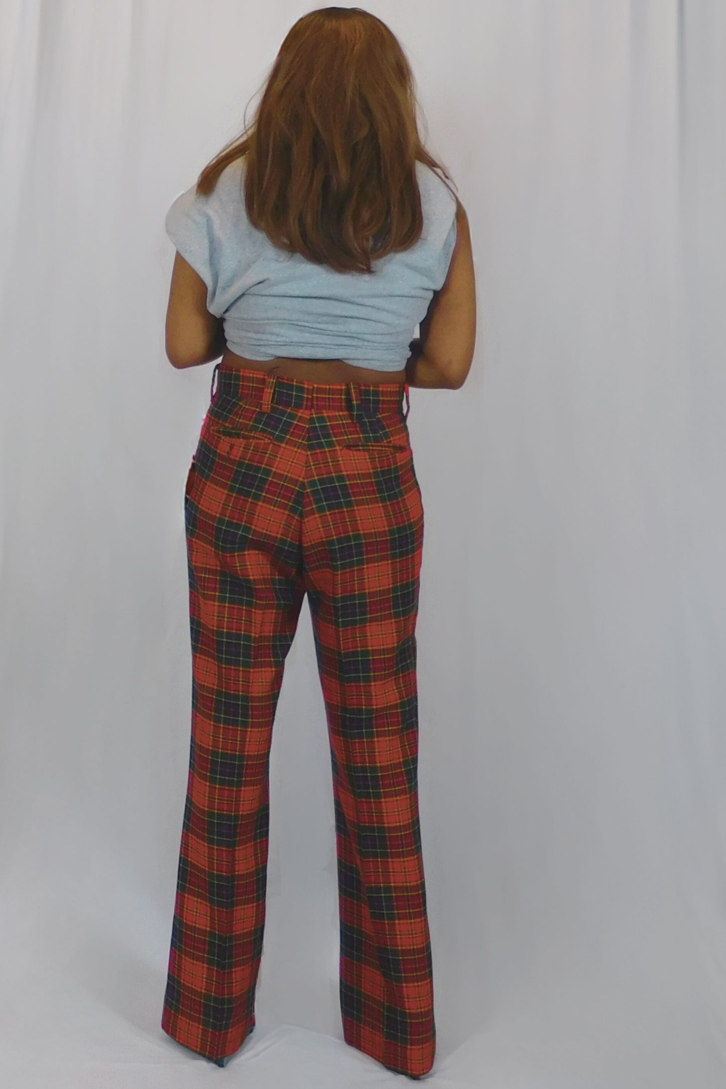 Country Club Chic Plaid Bellbottom Pants