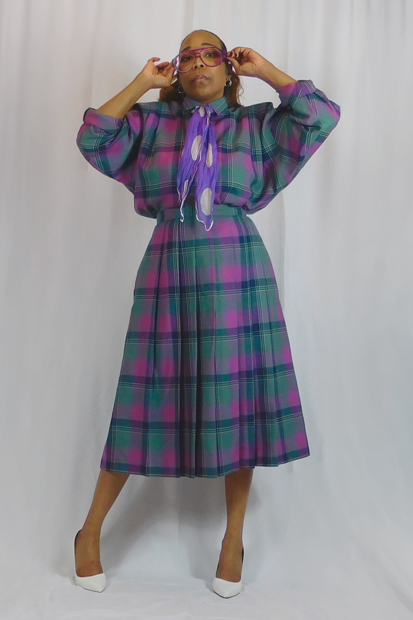 School Girl Chic Clan Crest Plaid Skirt Set