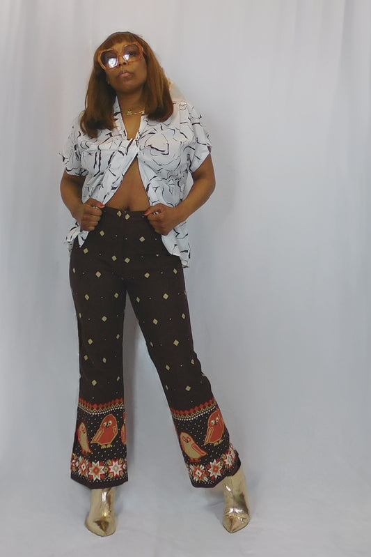 Wise As An Owl Flare Cropped Pant