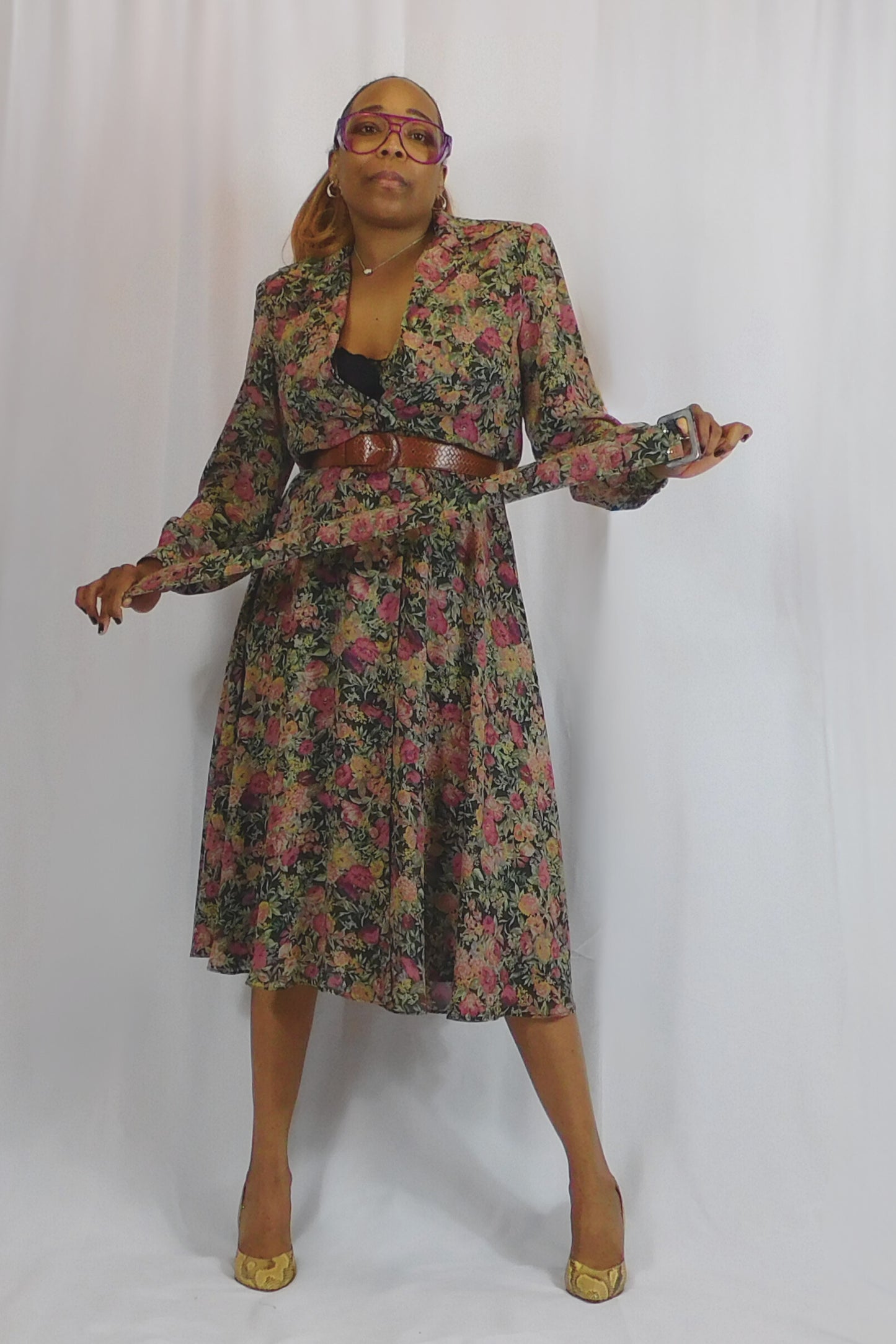 Give Me My Flowers! Warren Petites Floral Button Up Dress