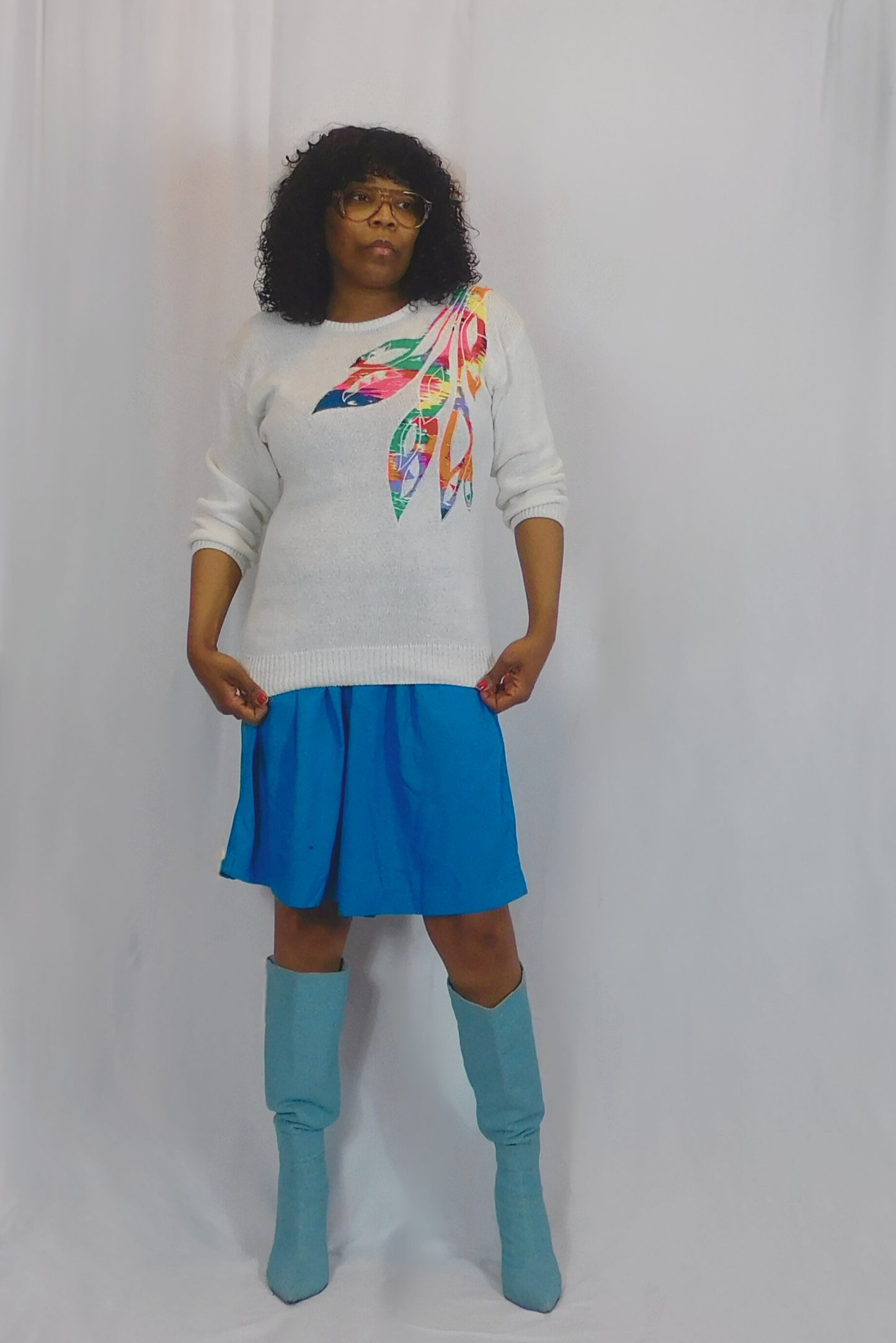 Under The Rainbow Andrea Gayle Abstract Print Sweater