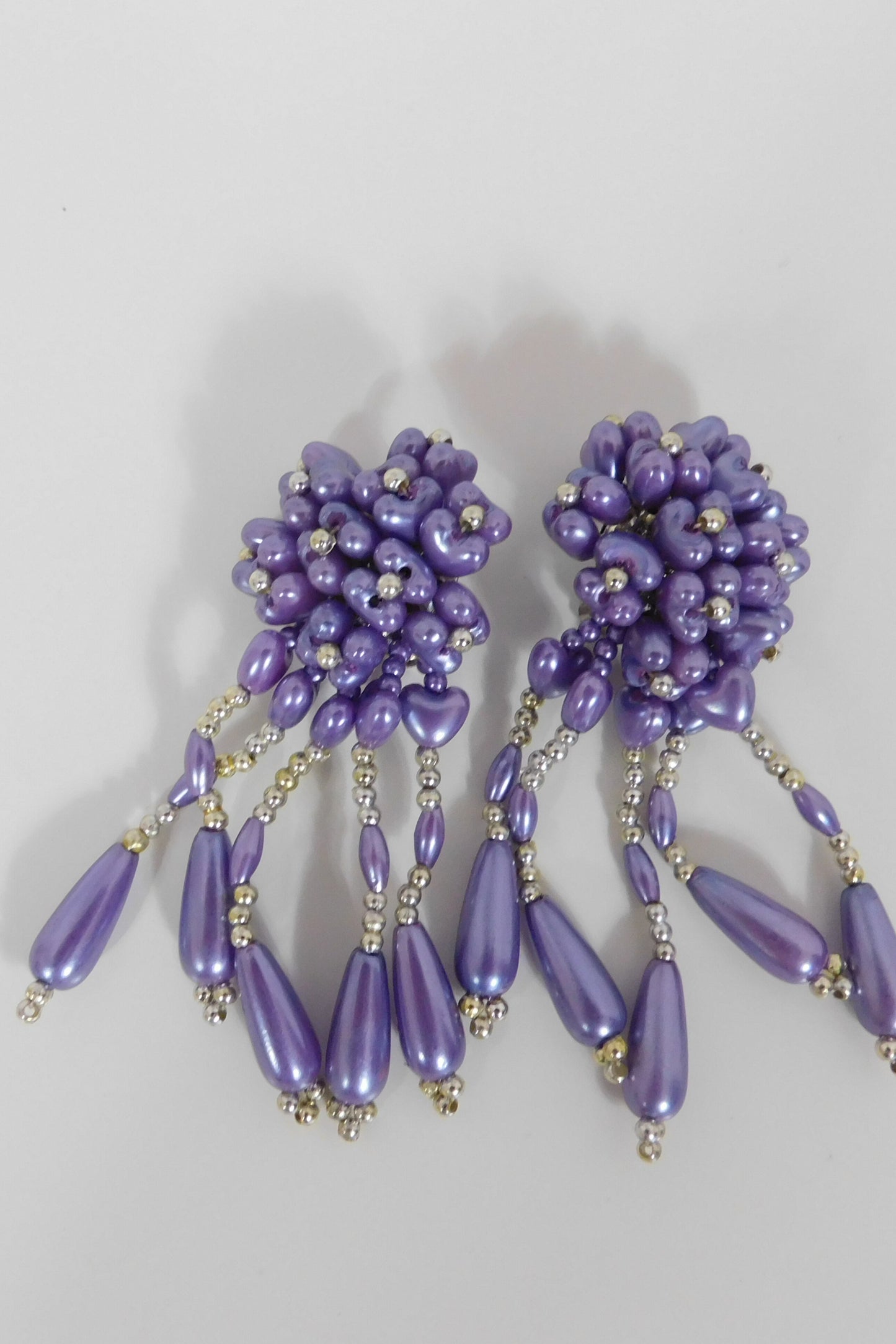 Dynasty Heart Lavender Statement Earrings