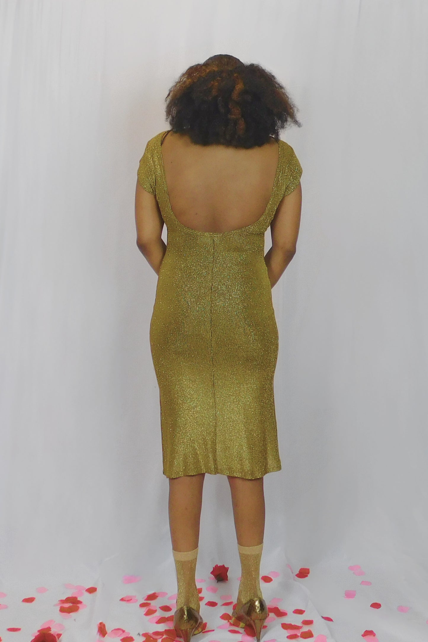 I'm The Prize Tracy! Metallic Gold Bodycon Dress