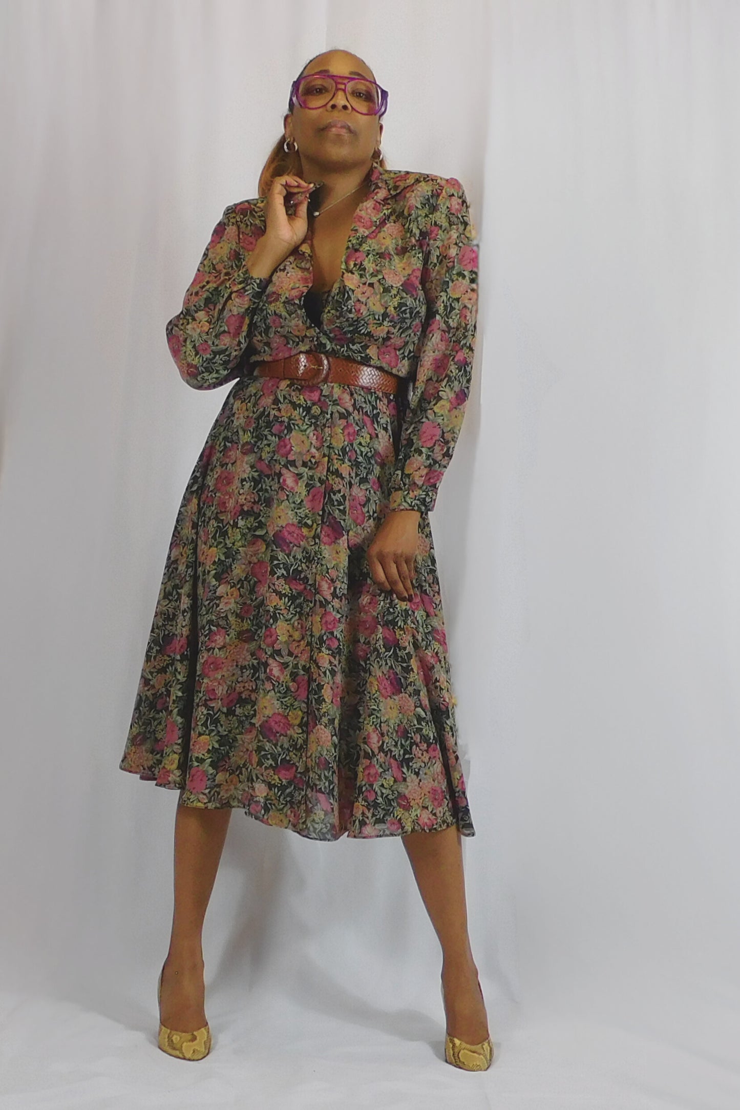 Give Me My Flowers! Warren Petites Floral Button Up Dress