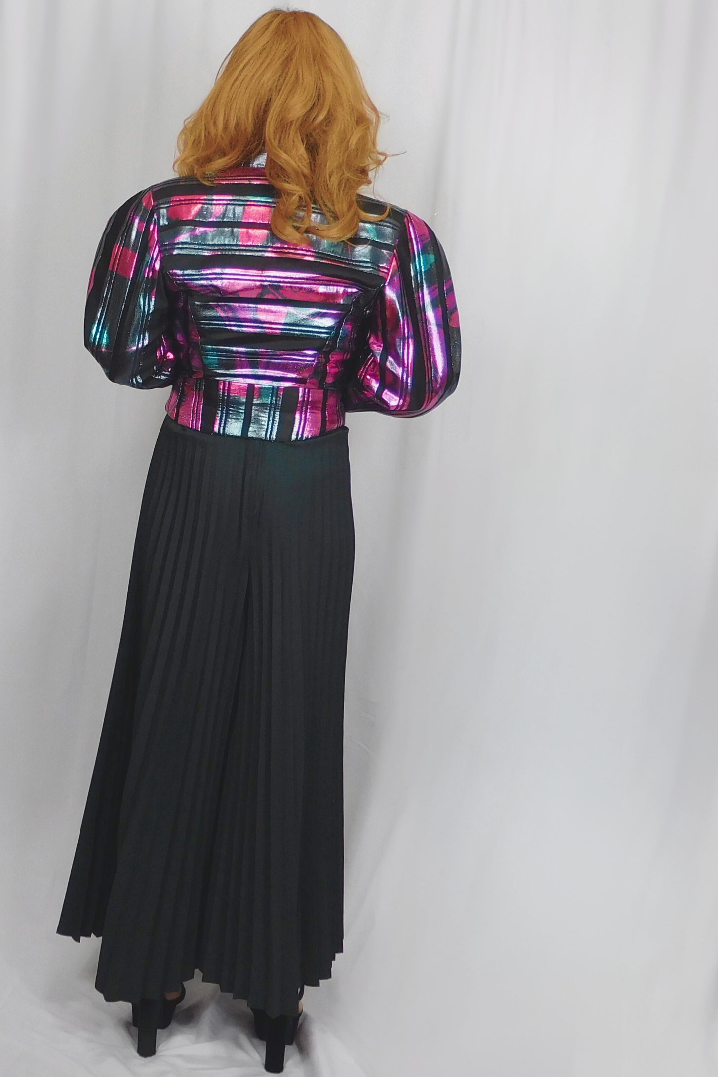 This Is My Dynasty Susan Perkins Iridescent Striped Cropped Jacket