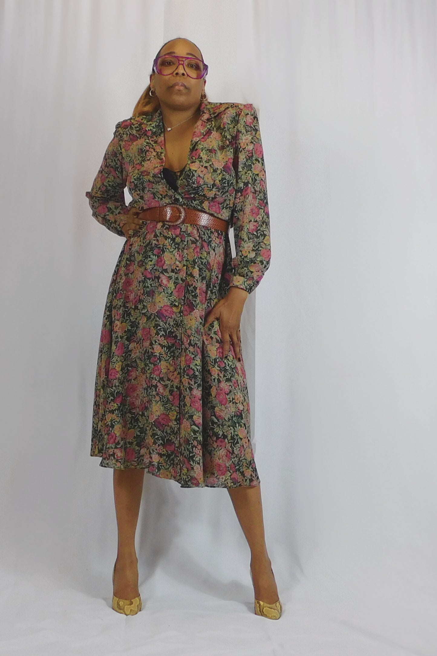 Give Me My Flowers! Warren Petites Floral Button Up Dress