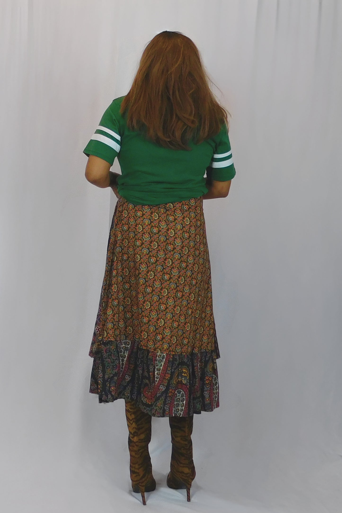 I'm A Boho Girlie Century Of Boston Midi Floral Layered Skirt