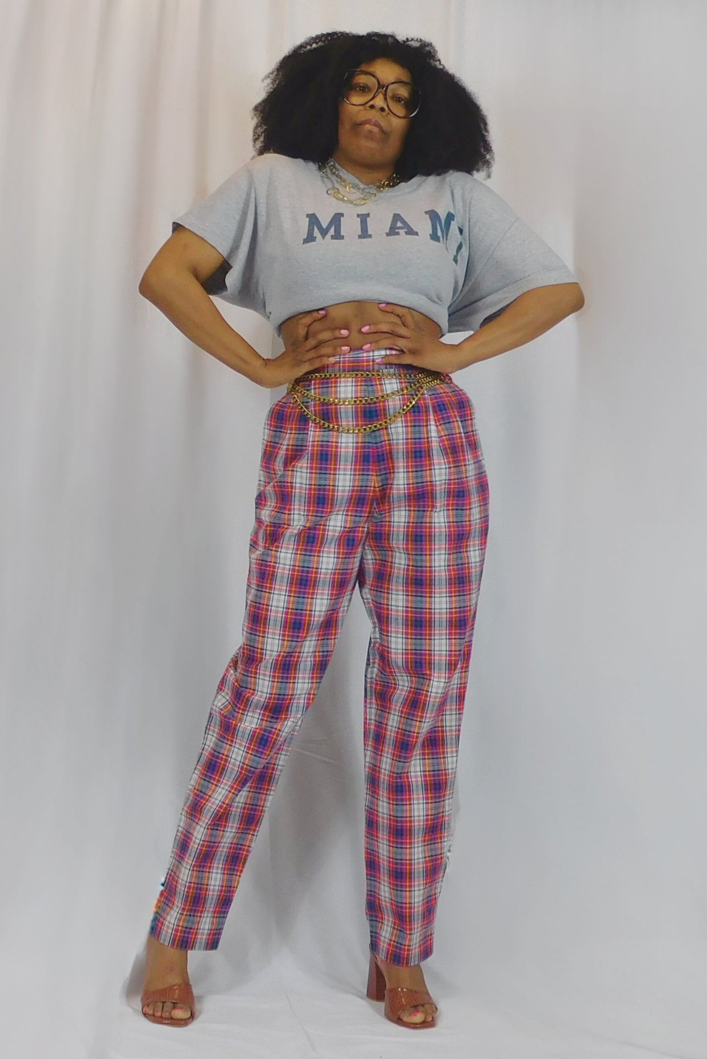 Golfer Chic Mode Plaid Pants