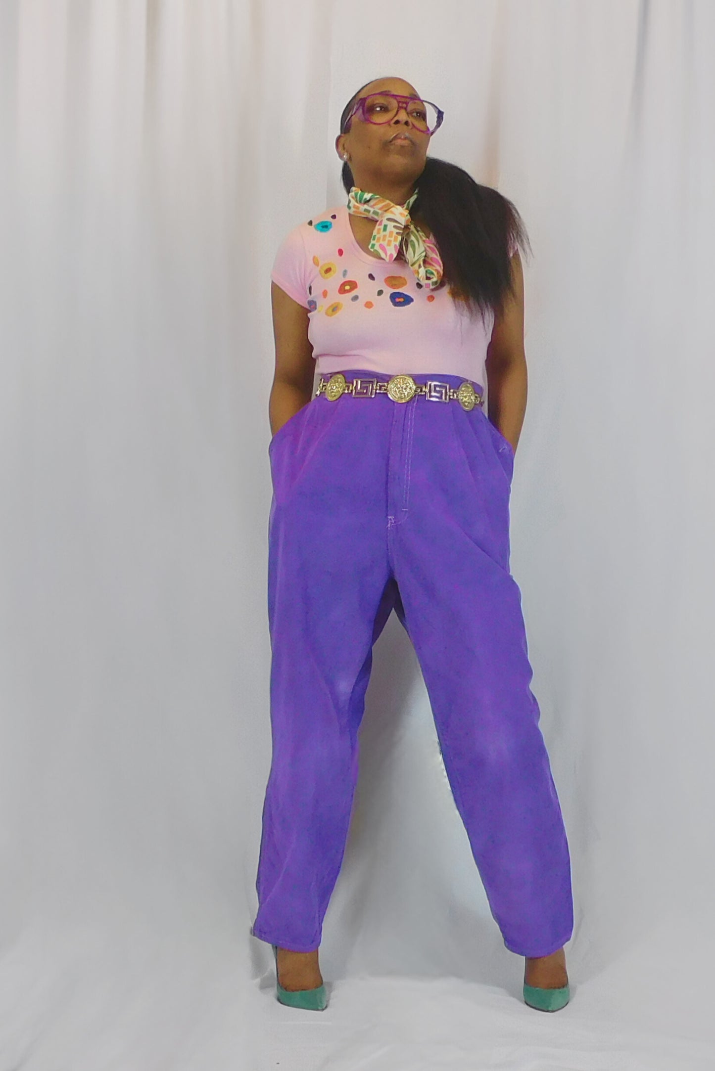 Purple Rain Wink Lane Hand Dyed Corduroy Pants