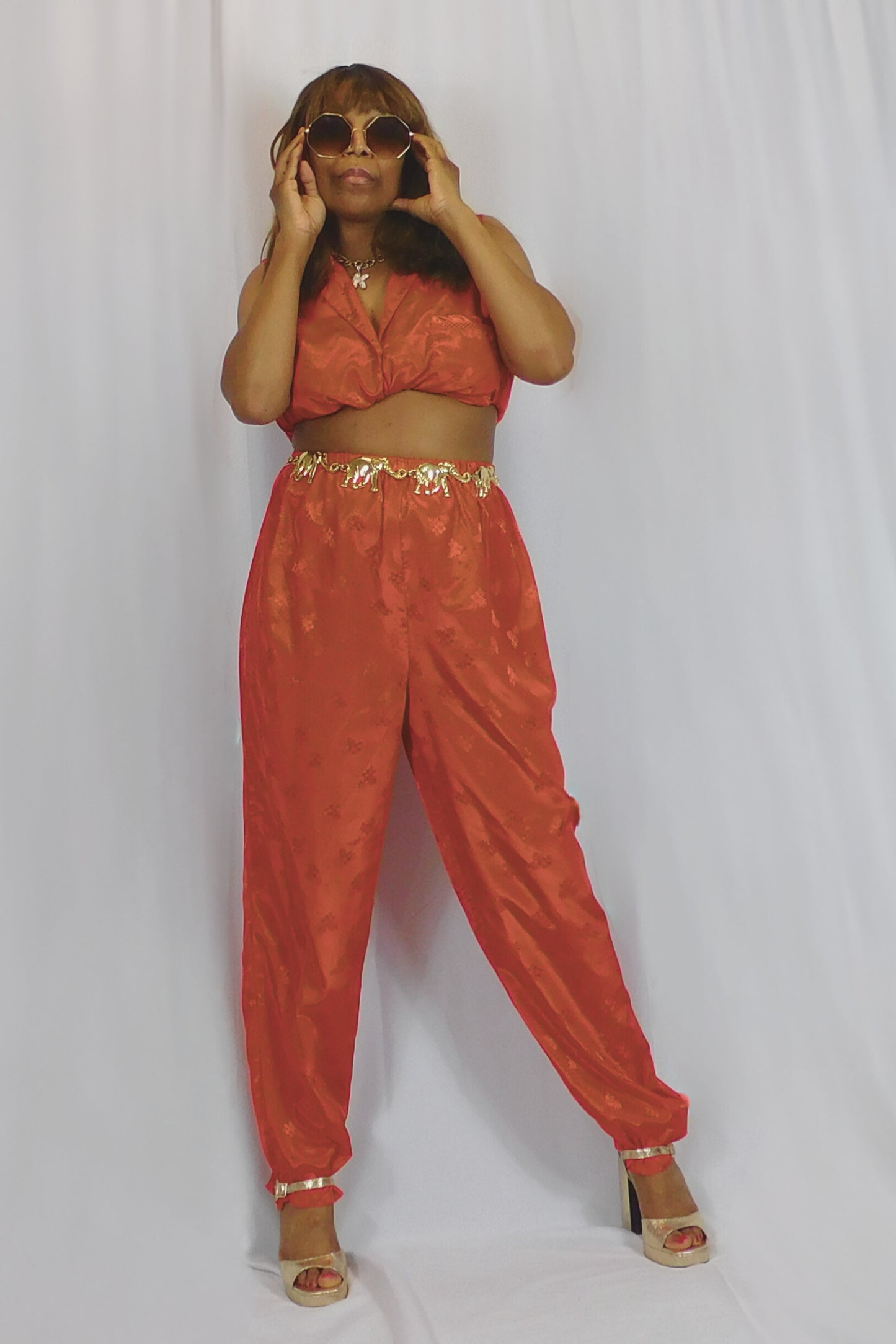 Cozy In Red Valerie Stevens Pant Set